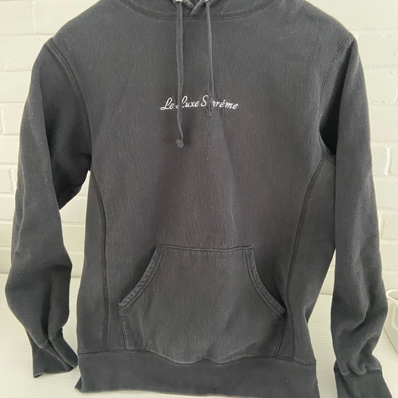 Supreme Black Men's Thick Hoodie With Kangaroo Pockets / Le Luxe Supreme - Picture 2 of 10